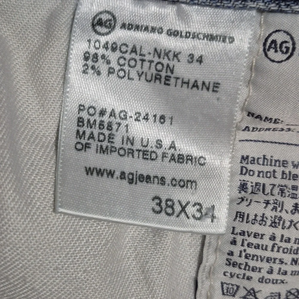 AG Adriano Goldschmeid Jeans Mens 38x29 The Protege Straight Leg Stretch *Hemmed